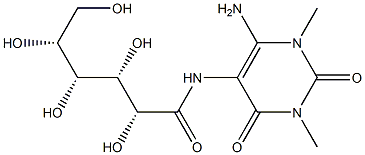 Gluconamide,  N-(6-amino-1,2,3,4-tetrahydro-1,3-dimethyl-2,4-dioxo-5-pyrimidinyl)-,  D-  (6CI) 结构式