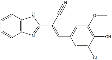 2-(1H-benzimidazol-2-yl)-3-(3-chloro-4-hydroxy-5-methoxyphenyl)acrylonitrile Structure
