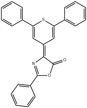 4-(2,6-diphenyl-4H-thiopyran-4-ylidene)-2-phenyl-1,3-oxazol-5(4H)-one Structure