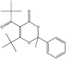 6-tert-butyl-5-(2,2-dimethylpropanoyl)-2-methyl-2-phenyl-4H-1,3-dioxin-4-one Structure