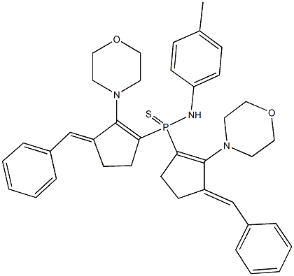 P,P-bis[3-benzylidene-2-(4-morpholinyl)-1-cyclopenten-1-yl]-N-(4-methylphenyl)phosphinothioic amide Structure