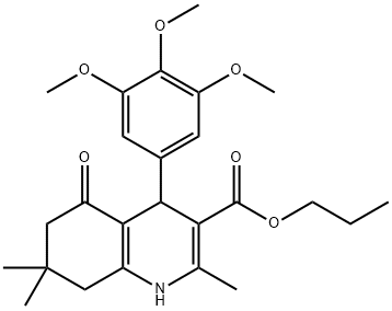 propyl 2,7,7-trimethyl-5-oxo-4-(3,4,5-trimethoxyphenyl)-1,4,5,6,7,8-hexahydro-3-quinolinecarboxylate Structure