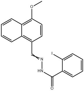 2-iodo-N'-[(4-methoxy-1-naphthyl)methylene]benzohydrazide Struktur