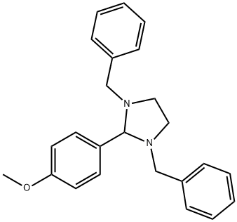 1,3-ジベンジル-2-(4-メトキシフェニル)イミダゾリジン 化学構造式