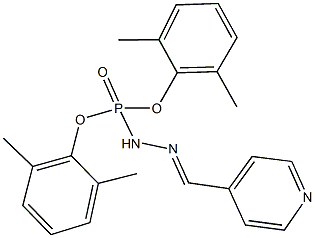 O,O-di(2,6-dimethylphenyl) N'-(4-pyridinylmethylene)hydrazidophosphate Struktur