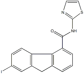 7-iodo-N-(1,3-thiazol-2-yl)-9H-fluorene-4-carboxamide Structure