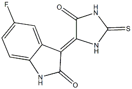 5-fluoro-3-(5-oxo-2-thioxo-4-imidazolidinylidene)-1,3-dihydro-2H-indol-2-one Structure