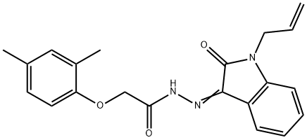 N'-(1-allyl-2-oxo-1,2-dihydro-3H-indol-3-ylidene)-2-(2,4-dimethylphenoxy)acetohydrazide Structure