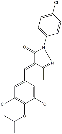 4-(3-chloro-4-isopropoxy-5-methoxybenzylidene)-2-(4-chlorophenyl)-5-methyl-2,4-dihydro-3H-pyrazol-3-one Structure