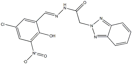 2-(2H-1,2,3-benzotriazol-2-yl)-N'-{5-chloro-2-hydroxy-3-nitrobenzylidene}acetohydrazide Structure