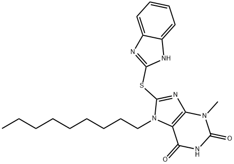 8-(1H-benzimidazol-2-ylsulfanyl)-3-methyl-7-nonyl-3,7-dihydro-1H-purine-2,6-dione Structure