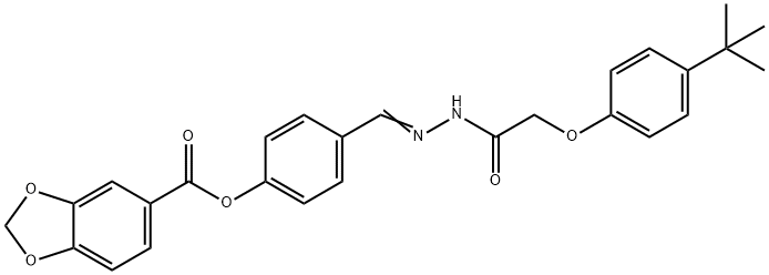4-{2-[(4-tert-butylphenoxy)acetyl]carbohydrazonoyl}phenyl 1,3-benzodioxole-5-carboxylate Structure