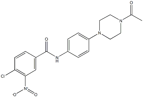 N-[4-(4-acetyl-1-piperazinyl)phenyl]-4-chloro-3-nitrobenzamide Structure