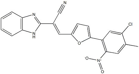 2-(1H-benzimidazol-2-yl)-3-(5-{5-chloro-2-nitro-4-methylphenyl}-2-furyl)acrylonitrile Structure