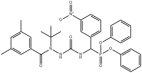 diphenyl ({[2-tert-butyl-2-(3,5-dimethylbenzoyl)hydrazino]carbonyl}amino){3-nitrophenyl}methylphosphonate Structure