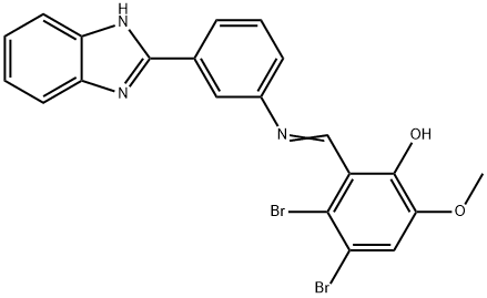 2-({[3-(1H-benzimidazol-2-yl)phenyl]imino}methyl)-3,4-dibromo-6-methoxyphenol Structure