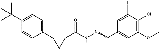 2-(4-tert-butylphenyl)-N'-(4-hydroxy-3-iodo-5-methoxybenzylidene)cyclopropanecarbohydrazide Structure