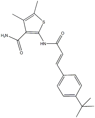 2-{[3-(4-tert-butylphenyl)acryloyl]amino}-4,5-dimethyl-3-thiophenecarboxamide 结构式