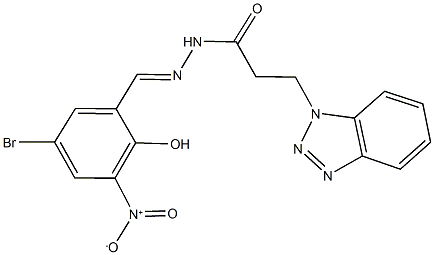 3-(1H-1,2,3-benzotriazol-1-yl)-N'-{5-bromo-2-hydroxy-3-nitrobenzylidene}propanohydrazide 结构式
