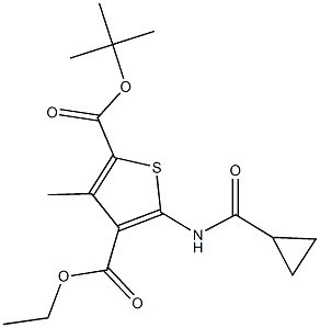 2-tert-butyl 4-ethyl 5-[(cyclopropylcarbonyl)amino]-3-methyl-2,4-thiophenedicarboxylate|