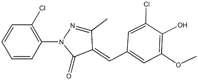 4-(3-chloro-4-hydroxy-5-methoxybenzylidene)-2-(2-chlorophenyl)-5-methyl-2,4-dihydro-3H-pyrazol-3-one Structure