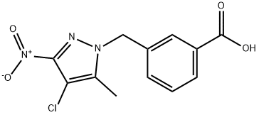 3-({4-chloro-3-nitro-5-methyl-1H-pyrazol-1-yl}methyl)benzoicacid Structure