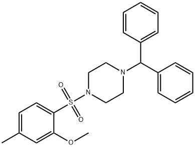 2-[(4-benzhydryl-1-piperazinyl)sulfonyl]-5-methylphenyl methyl ether Structure