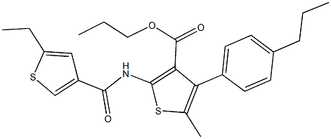 propyl 2-{[(5-ethyl-3-thienyl)carbonyl]amino}-5-methyl-4-(4-propylphenyl)-3-thiophenecarboxylate|