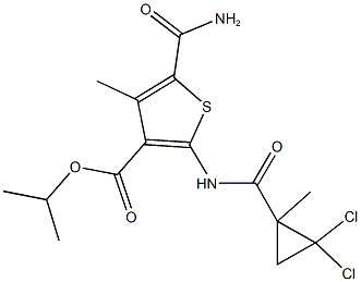 isopropyl 5-(aminocarbonyl)-2-{[(2,2-dichloro-1-methylcyclopropyl)carbonyl]amino}-4-methylthiophene-3-carboxylate|