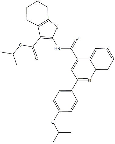 isopropyl 2-({[2-(4-isopropoxyphenyl)-4-quinolinyl]carbonyl}amino)-4,5,6,7-tetrahydro-1-benzothiophene-3-carboxylate Structure