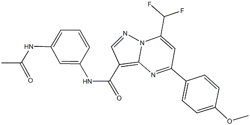 N-[3-(acetylamino)phenyl]-7-(difluoromethyl)-5-(4-methoxyphenyl)pyrazolo[1,5-a]pyrimidine-3-carboxamide Structure