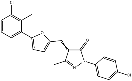 4-{[5-(3-chloro-2-methylphenyl)-2-furyl]methylene}-2-(4-chlorophenyl)-5-methyl-2,4-dihydro-3H-pyrazol-3-one Structure