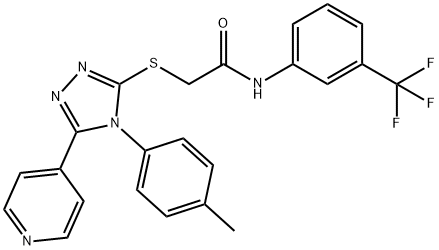 2-{[4-(4-methylphenyl)-5-pyridin-4-yl-4H-1,2,4-triazol-3-yl]sulfanyl}-N-[3-(trifluoromethyl)phenyl]acetamide Structure