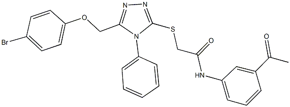 N-(3-acetylphenyl)-2-({5-[(4-bromophenoxy)methyl]-4-phenyl-4H-1,2,4-triazol-3-yl}sulfanyl)acetamide Structure