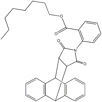 octyl 2-(16,18-dioxo-17-azapentacyclo[6.6.5.0~2,7~.0~9,14~.0~15,19~]nonadeca-2,4,6,9,11,13-hexaen-17-yl)benzoate Struktur
