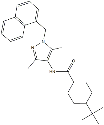 4-tert-butyl-N-[3,5-dimethyl-1-(1-naphthylmethyl)-1H-pyrazol-4-yl]cyclohexanecarboxamide|