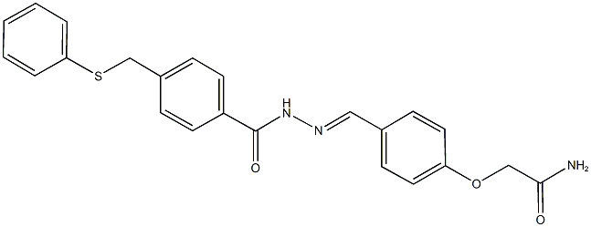2-[4-(2-{4-[(phenylsulfanyl)methyl]benzoyl}carbohydrazonoyl)phenoxy]acetamide Structure
