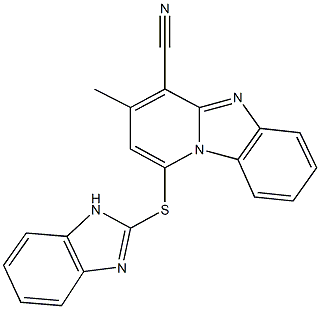 1-(1H-benzimidazol-2-ylthio)-3-methylpyrido[1,2-a]benzimidazole-4-carbonitrile Structure