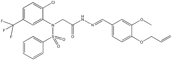 N-(2-{2-[4-(allyloxy)-3-methoxybenzylidene]hydrazino}-2-oxoethyl)-N-[2-chloro-5-(trifluoromethyl)phenyl]benzenesulfonamide Structure