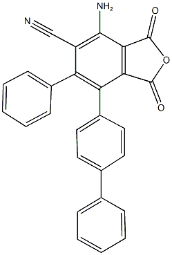 4-amino-7-[1,1'-biphenyl]-4-yl-1,3-dioxo-6-phenyl-1,3-dihydro-2-benzofuran-5-carbonitrile Struktur