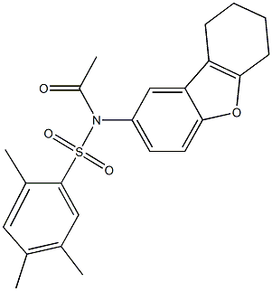 N-acetyl-2,4,5-trimethyl-N-(6,7,8,9-tetrahydrodibenzo[b,d]furan-2-yl)benzenesulfonamide Structure