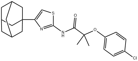 N-[4-(1-adamantyl)-1,3-thiazol-2-yl]-2-(4-chlorophenoxy)-2-methylpropanamide Structure