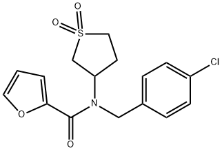 N-(4-chlorobenzyl)-N-(1,1-dioxidotetrahydro-3-thienyl)-2-furamide 结构式