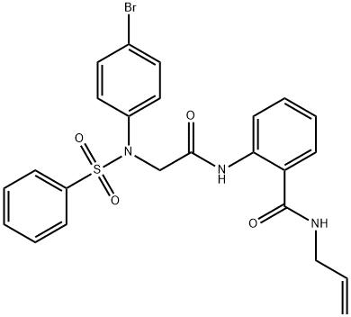 N-allyl-2-({[4-bromo(phenylsulfonyl)anilino]acetyl}amino)benzamide Structure