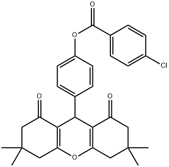 4-(3,3,6,6-tetramethyl-1,8-dioxo-2,3,4,5,6,7,8,9-octahydro-1H-xanthen-9-yl)phenyl 4-chlorobenzoate Structure