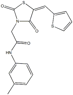 2-[2,4-dioxo-5-(2-thienylmethylene)-1,3-thiazolidin-3-yl]-N-(3-methylphenyl)acetamide|