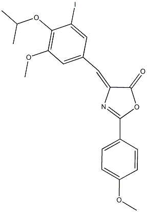 4-(3-iodo-4-isopropoxy-5-methoxybenzylidene)-2-(4-methoxyphenyl)-1,3-oxazol-5(4H)-one Structure