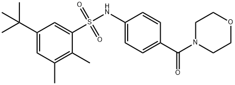 5-tert-butyl-2,3-dimethyl-N-[4-(4-morpholinylcarbonyl)phenyl]benzenesulfonamide Struktur