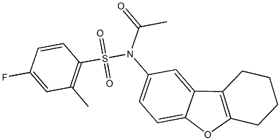 N-acetyl-4-fluoro-2-methyl-N-(6,7,8,9-tetrahydrodibenzo[b,d]furan-2-yl)benzenesulfonamide Structure