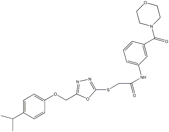 2-({5-[(4-isopropylphenoxy)methyl]-1,3,4-oxadiazol-2-yl}sulfanyl)-N-[3-(4-morpholinylcarbonyl)phenyl]acetamide|